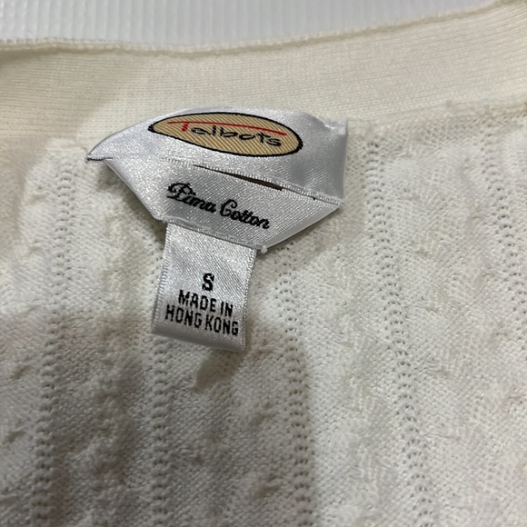 Talbots Cream OffWhite Cardigan Sz Sm - Picture 3 of 3